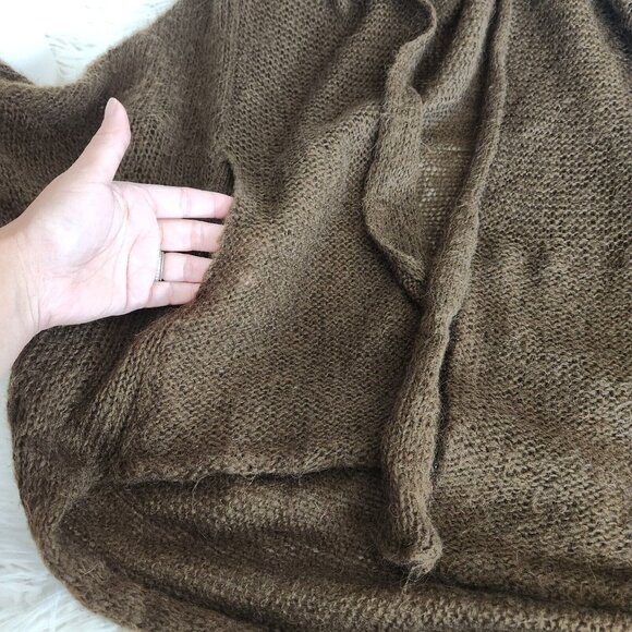 Wooden Ships Open Cardigan Shrug Sweater Women’s Size S/M Wool Mohair Brown - Picture 8 of 12